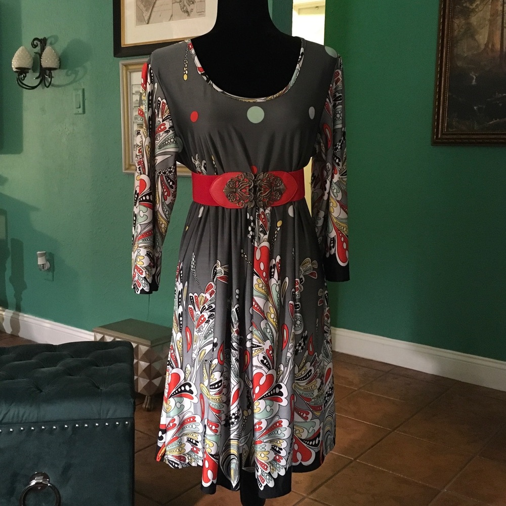 Ladies empire waist dress.